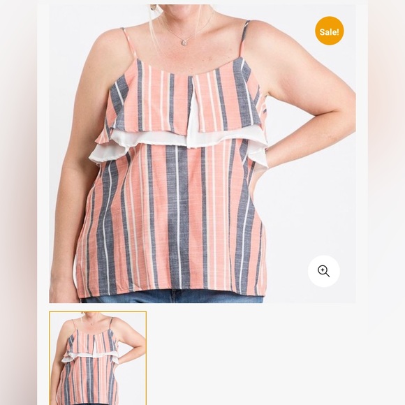 NWT CollectiveRack Plus Size summar Realize Striped Sleeveless Top - Picture 3 of 3